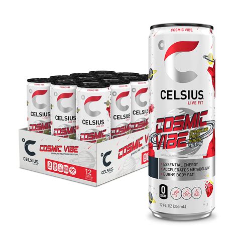 Celsius Sparkling Cosmic Vibe Functional Essential Energy Drink 12 Fl