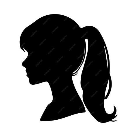 Premium Vector | Side face girl silhouette vector illustration