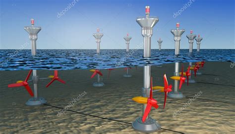 Tidal energy illustration , 3D illustration — Stock Photo © Alexmit ...