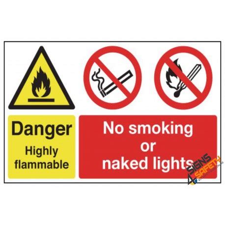 Nosa SABS NS No Smoking No Naked Flame Highly Flammable Sign