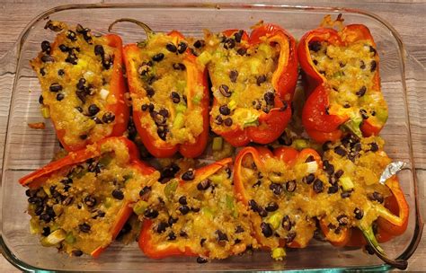 In My Kitchen Quinoa And Black Bean Stuffed Peppers Diaries Of A Domestic Diva