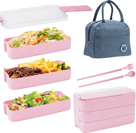 UptVin Bento Box 3 katlı 900 ml Bento yemek kutusu 2 çatal bıçak