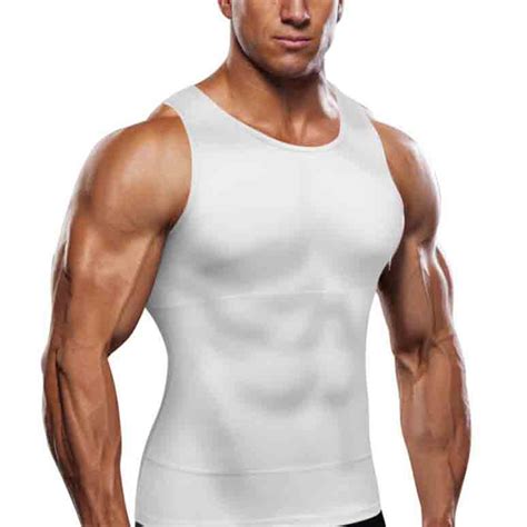 Mens Cropped Tops Mens Shapeing Top Double Compression Belly