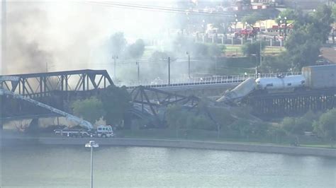 Bridge partially collapses near Phoenix in wake of massive fire and train derailment