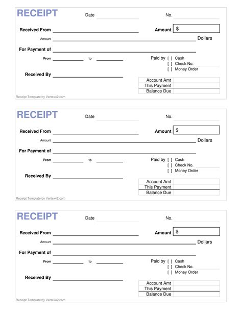 Paid Receipt Template | HQ Printable Documents