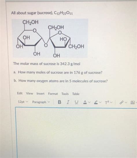 Solved All About Sugar Sucrose C H Ch Oh O Oh Ch Oh Chegg