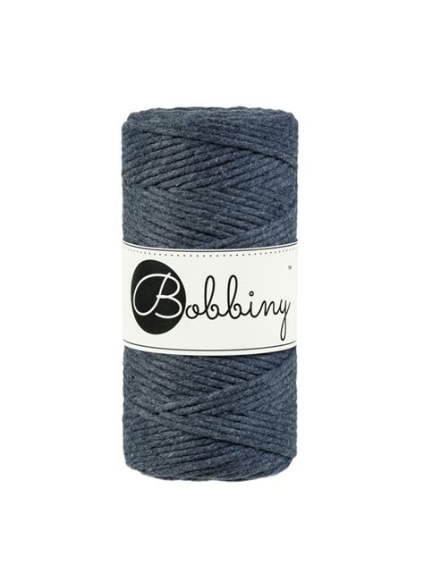 CHARCOAL Bobbiny Makramee Garn 3mm 100m