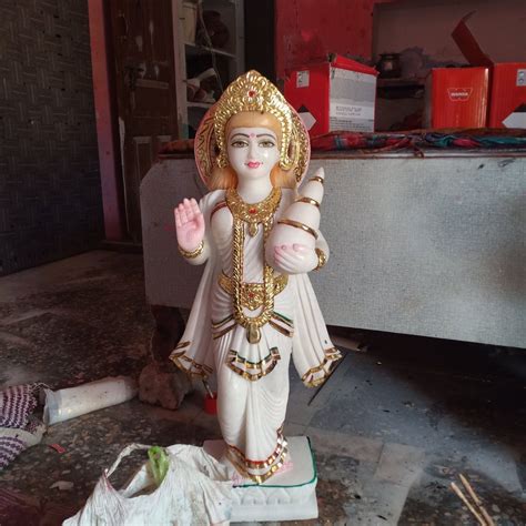 White Painted Marble Vishnu Lakshmi Statue For Temple At Rs In Alwar