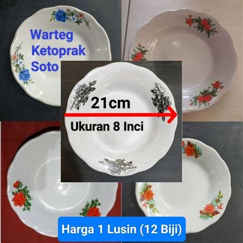 Jual Piring Makan Keramik Piring Kembang Rose Ukuran Inch Diameter