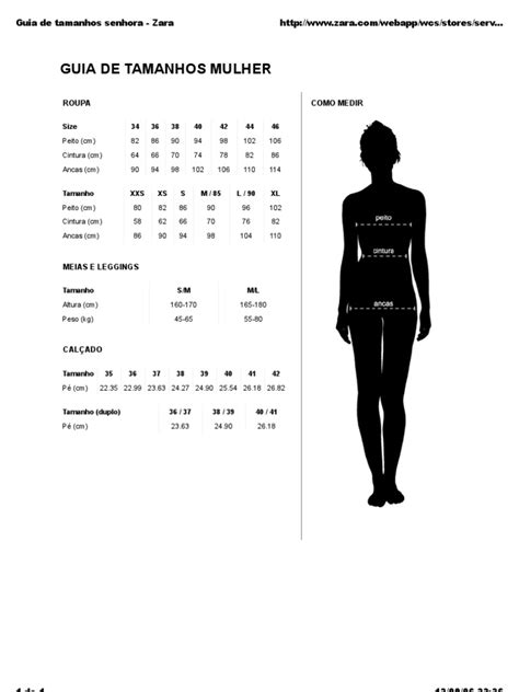 Guia Detalhado De Tamanhos E Medidas Para Roupas Calçados E Acessórios