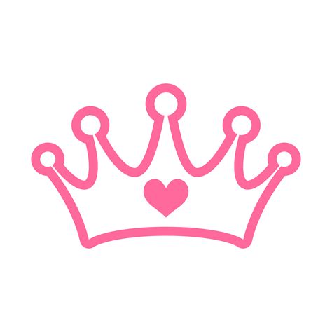 Pink Girly Princess Royalty Crown With Heart Jewels 554891 Vector Art ...