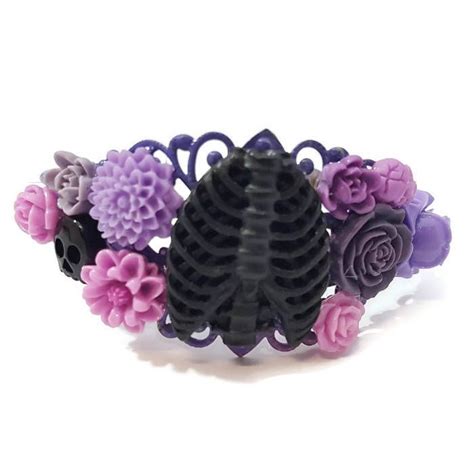 Anatomy Bracelet With Rib Cage And Skull Design