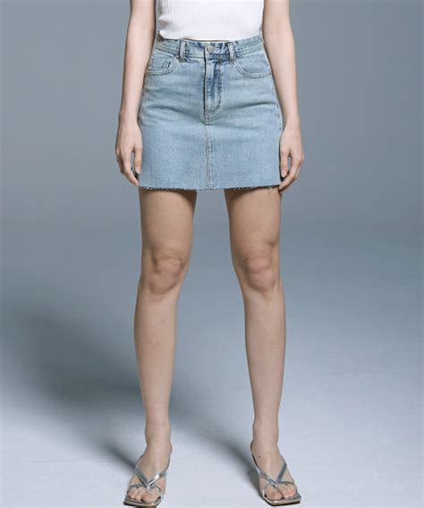 Musinsa Raam Rq Hem Cutting Denim Short Skirt