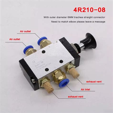 Baomain Pneumatic Solenoid Valve Manual Control Push Pull