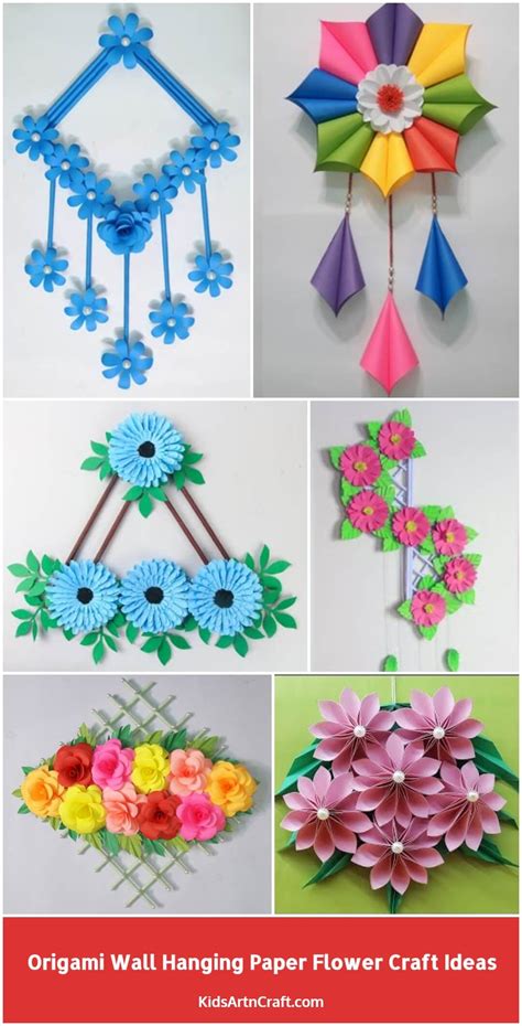 Origami Wall Hanging Paper Flower Craft Ideas - Kids Art & Craft