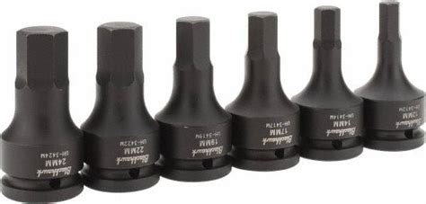 6 Piece 3 4 Drive Metric Impact Hex Bit 66531088 Msc