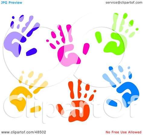 Coloured Handprints Clipart