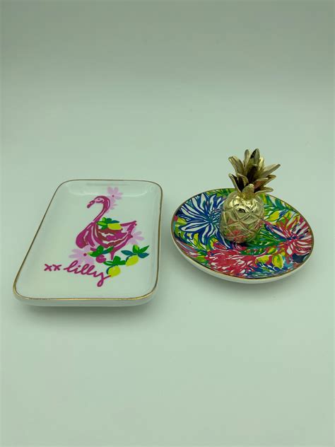 Piece Lilly Pulitzer Small Ring Trinket Dish Tray Set Includes