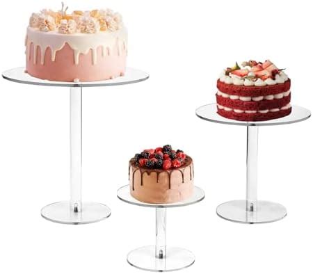 Amazon Pcs Acrylic Cake Stand Set Round Tall Cake Stand