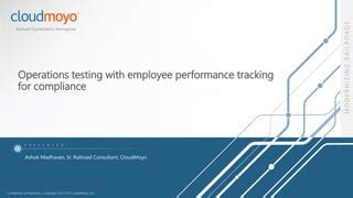 Operational Testing With Employee Performance Tracking For Compliance Ppt