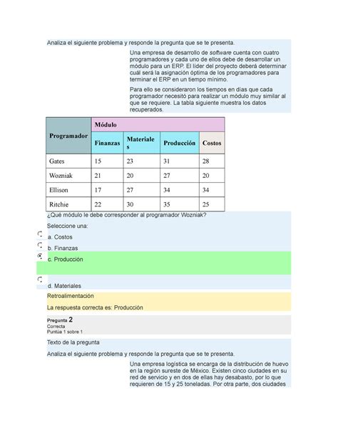 Examen De Transporte Analiza El Siguiente Problema Y Responde La