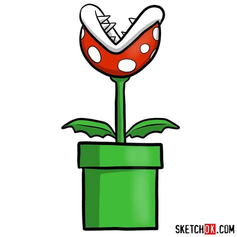 How to draw Piranha Plant | Super Mario | Super mario, Super mario art ...