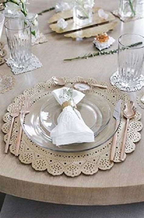 Lace Doily Gold Dining Set Charger Placemat Napkin Ring And Etsy In