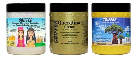 Kit Cronograma Capilar 03 Máscaras Coiffer 500g Parcelamento sem juros