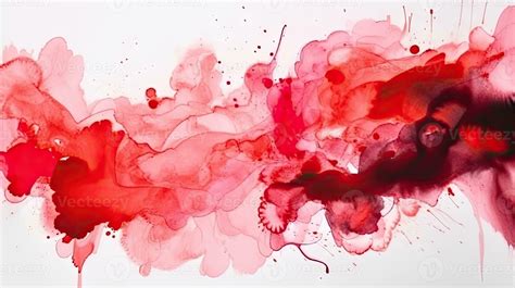 Vibrant Red Watercolor Splash On White Background Stock Photo