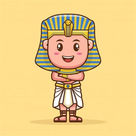 Premium Vector Pharaoh Cute Cartoon Character Design Cartoon