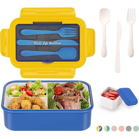 Boîte à déjeuner Bento en plastique pour enfant et adulte Anti fuites