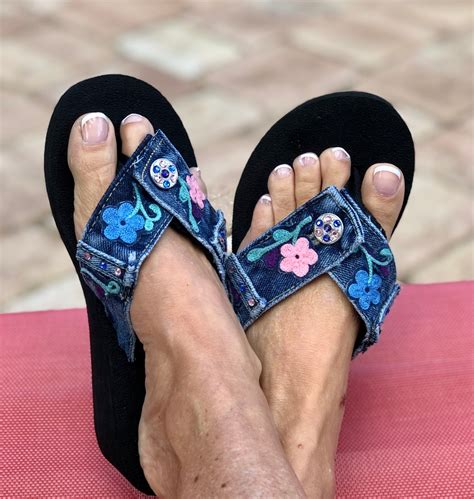 Blue Jean Sandals Sandals Denim Flip Flops Womens Etsy