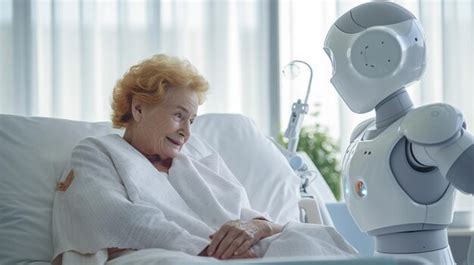 Premium Photo Elderly Woman Under The Care Of A Robot The Intelligent