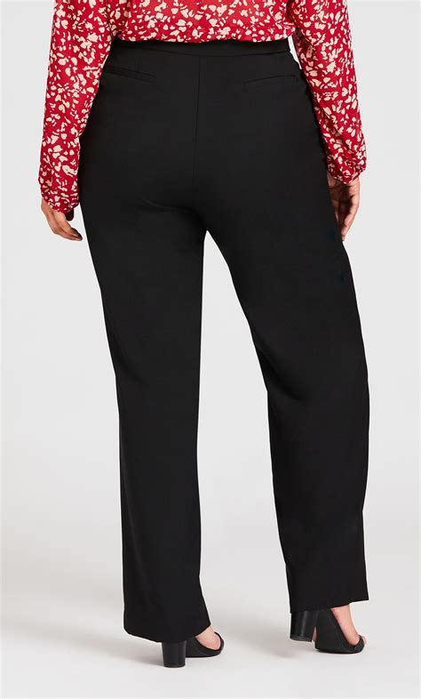 Evans Black Curvy Tummy Control Trouser Black Evans