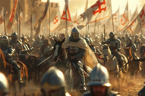 Premium Photo | The Crusades depicted in epic battles between Chri