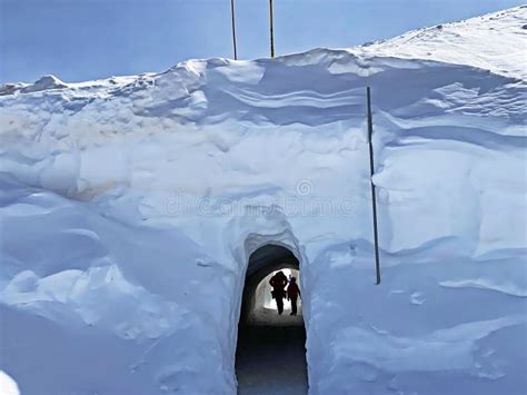 Tunnel Dug Through Deposits Of Fresh Snow Above The Glacier Du Sex