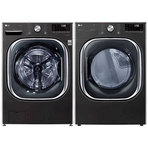 LG – 5.0 Cu. Ft. 14-Cycle High-Efficiency Front-Load Washer & LG – 7.4 Cu. Ft. Stackable Smart ...