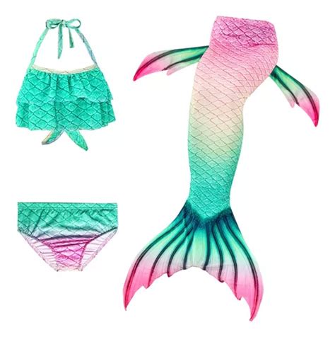 Set De Bikini Con Forma De Cola De Sirena Para Niños Meses sin interés
