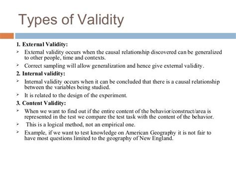 Validity And Reliability