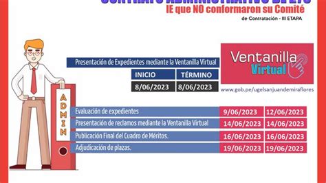 Cronograma Contrato Administrativo DL 276 IE Que No Conformaron Su