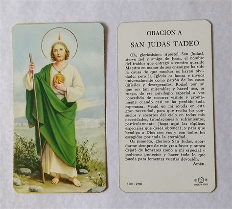 San Judas Tadeo estampa con oración Arte Religioso Martha