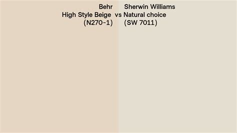 Behr High Style Beige N Vs Sherwin Williams Natural Choice Sw