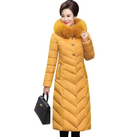 Plus Size 5xl Long Female Jacket Warm Winter Coat Abrigo Mujer Hoodies Fur Collar Cotton Winter