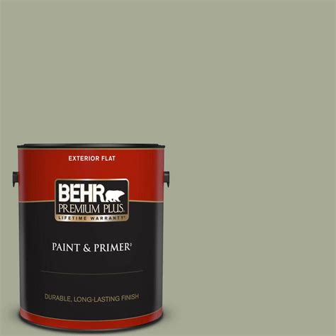 BEHR PREMIUM PLUS 1 Gal PPU10 16 Simply Sage Flat Exterior Paint