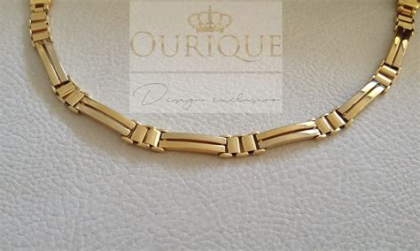 Bracelete Masculino Ouro K M Quina D Luxo G Ourique Joalheria