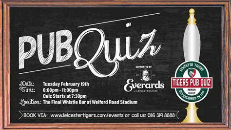 Tigers take on Pub Quiz questions | Leicester Tigers