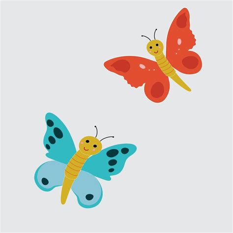 Conjunto De Mariposas De Diferentes Colores Y Formas Aisladas Sobre