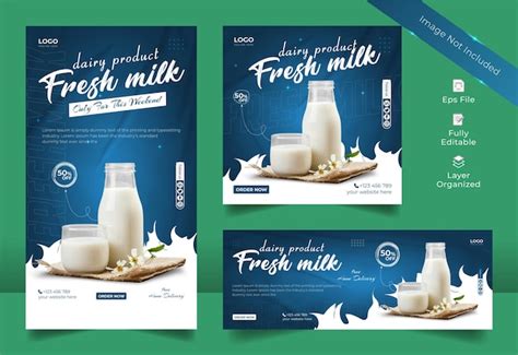 Premium Vector Dairy Farm Products Milk Social Media Post Design With