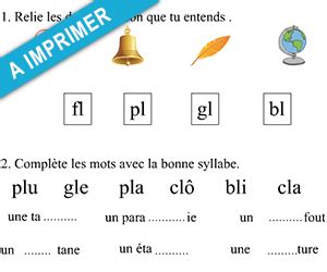 bl cl fl gl pl Apprendre à lire