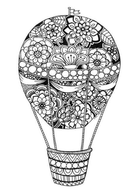 Coloring Page Of Hot Air Balloon Veaeds